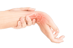 Wrist Pain, Wrist rehab image with sore wrist showing wrist bones