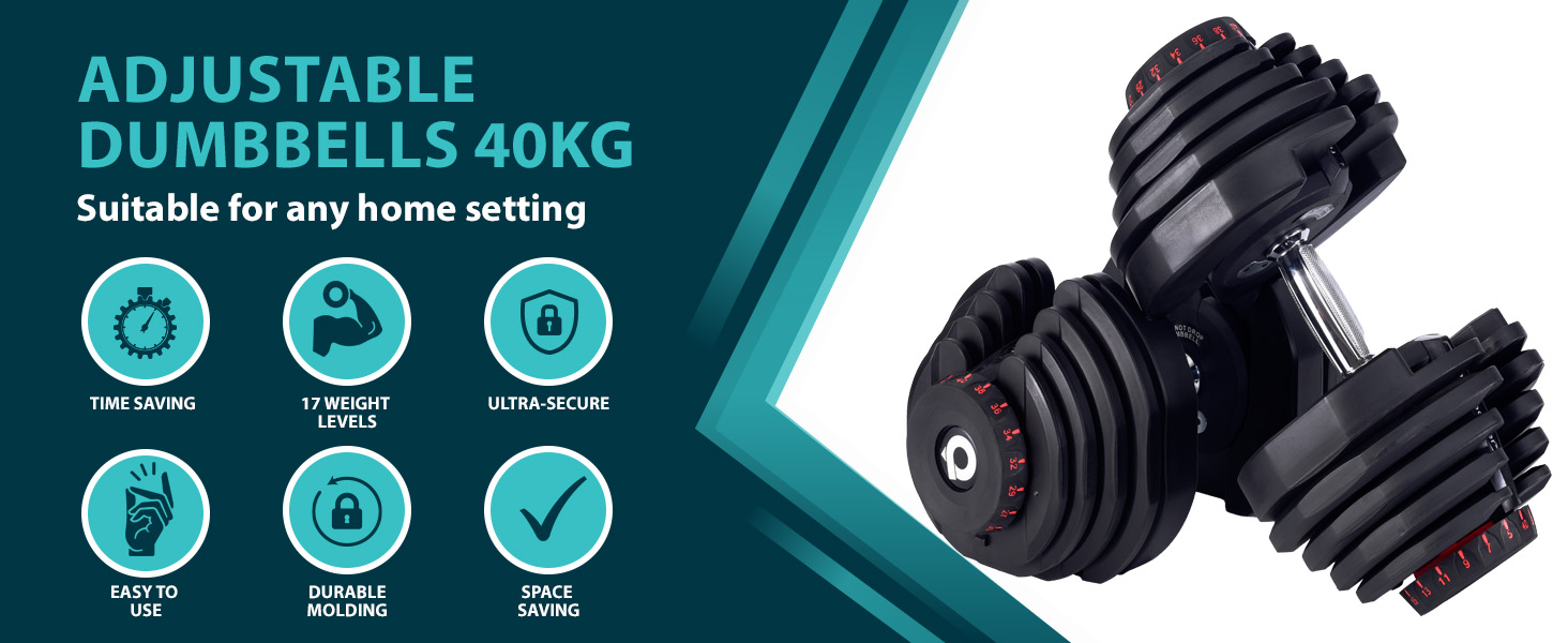 40kg Adjustable Dumbbell Pair Product Features