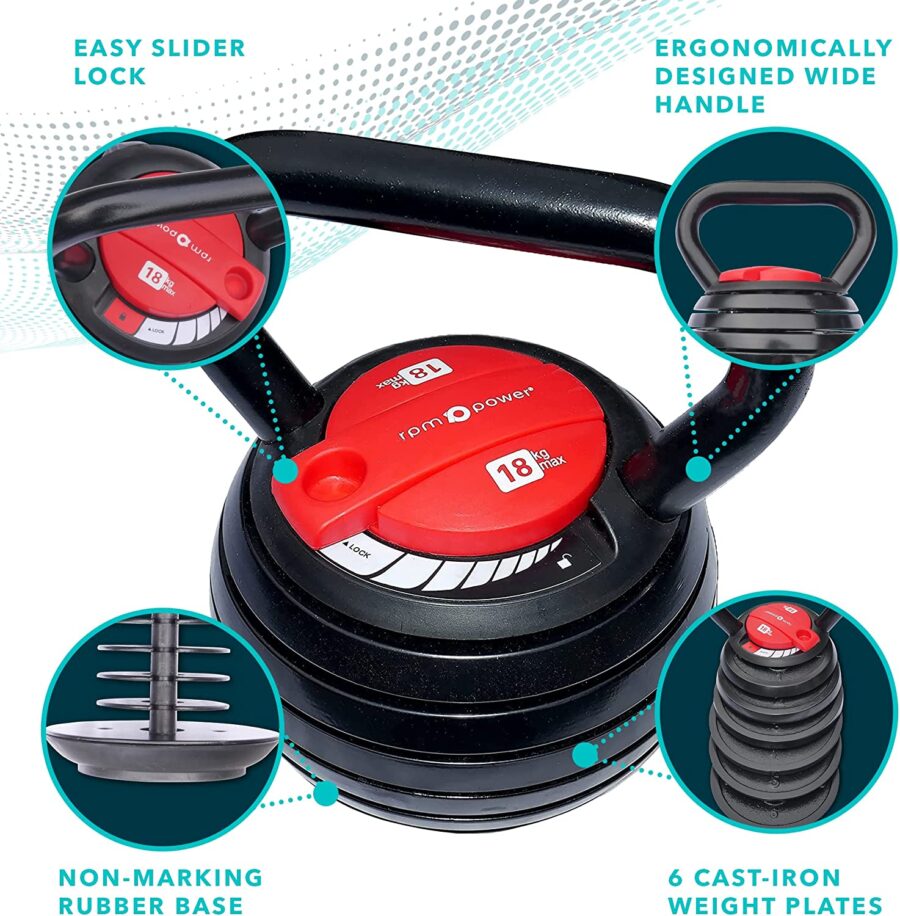 Adjustable Kettlebell 18kg (7 Weights in 1) - Image 3