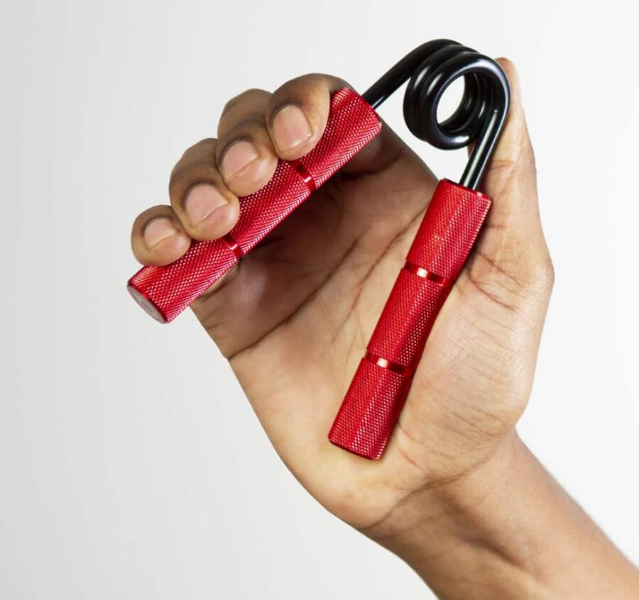 red gripper in hand