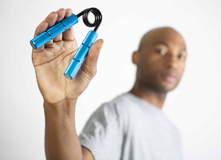 blue gripper in hand