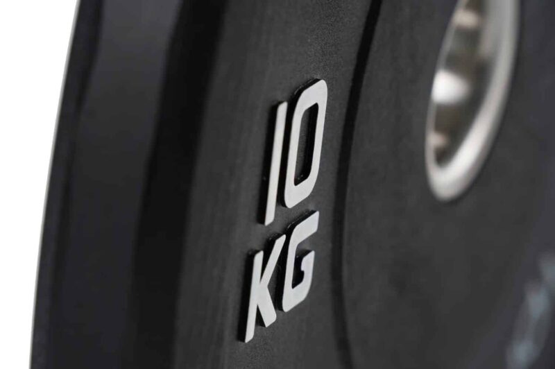 10kg bumper plate close up