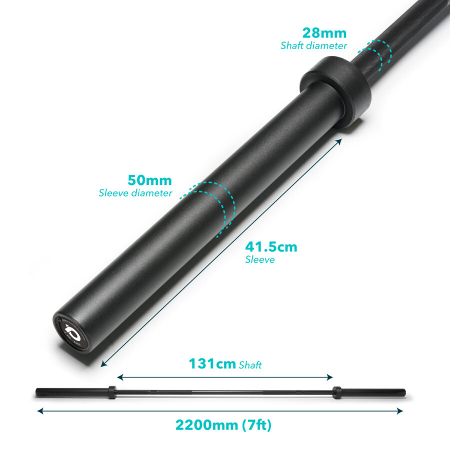 Olympic Barbell Elite 7ft 20kg (Black) - Image 2