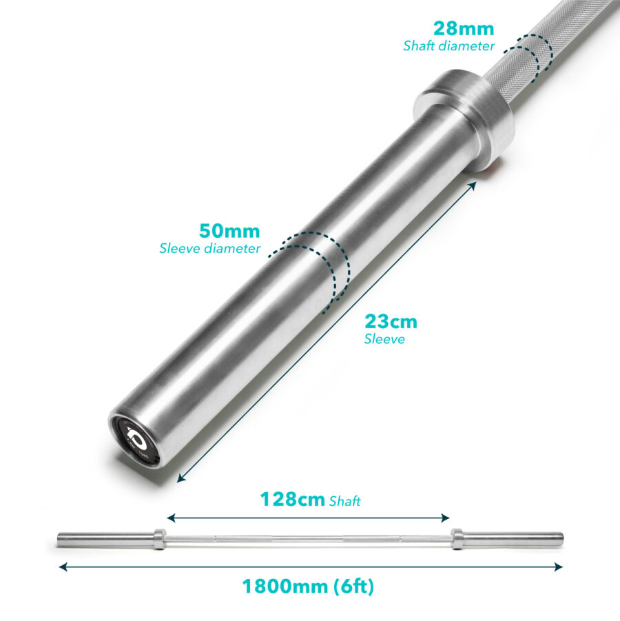Olympic Barbell Elite 6ft 15kg (Silver) - Image 2
