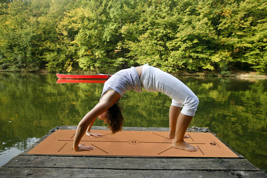 cork yoga mat pose