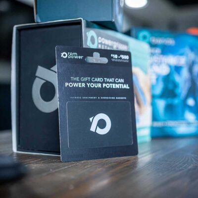 RPM Power gift card leaning against a box