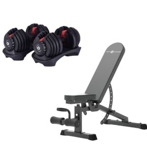 24KG Adjsutable Dumbbells & P2400 Weight Bench