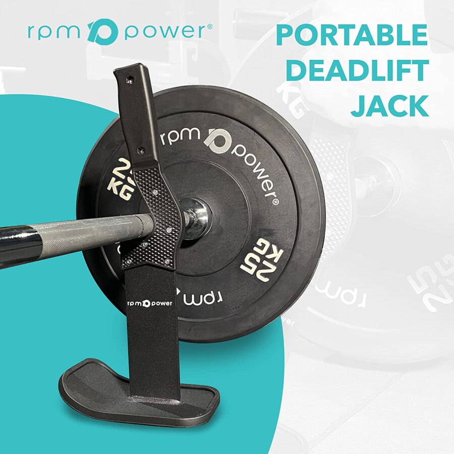 Deadlift Barbell Jack Feature Image with Barbell and Bumper Plates