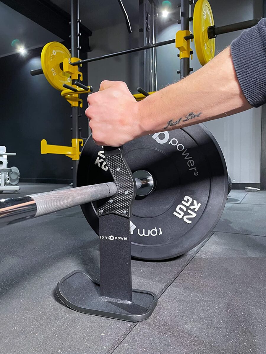 Deadlift Barbell Jack Feature Image with Barbell and Bumper Plates