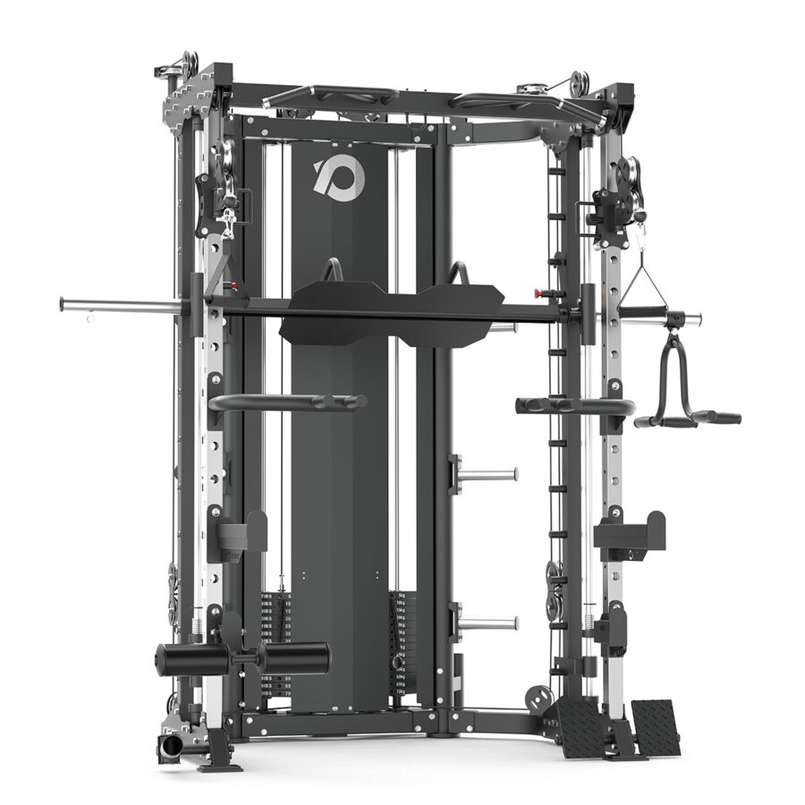 Kratos Multi-Gym with Smith Rail, Cable Machine, Pull-Up bar, Leg Press and More