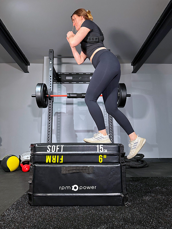 Woman Exercising on Jump Plyo Box