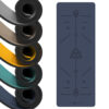 Image of 5 different coloured Yoga Mats with Alignment Lines