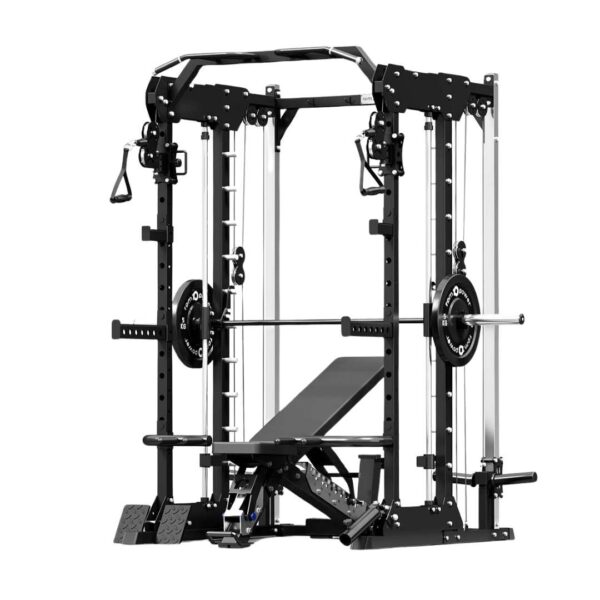 Multigym Rack with Weight Bench, Weight Plates & Barbell