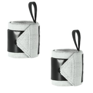 Weightlifting Wrist Wraps (Pair) - Wrist Wrap Cool Grey