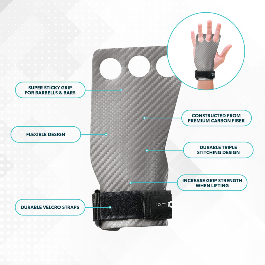 Carbon Weightlifting Grips (Pair) - Image 9