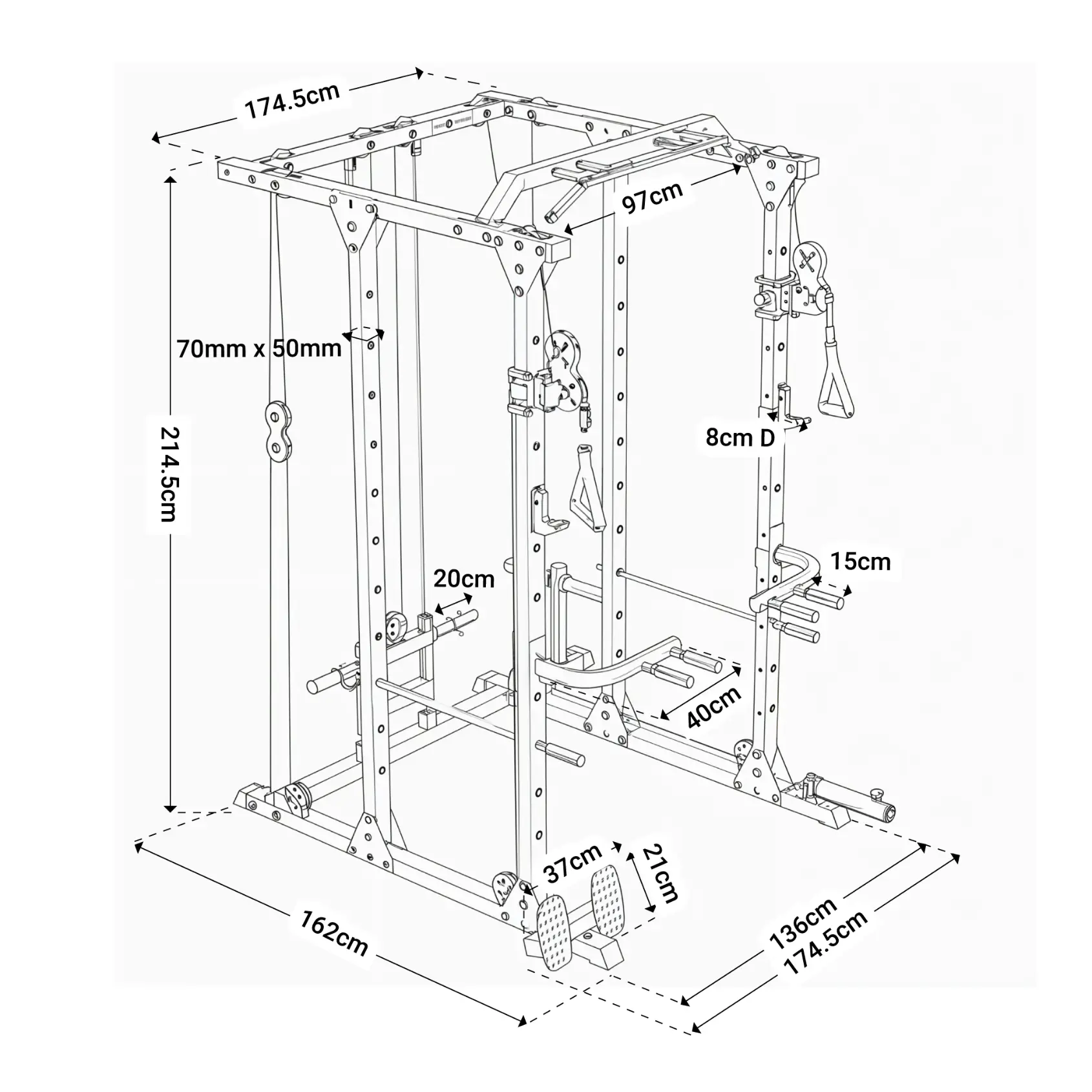 Technical drawing of Crossover Rack