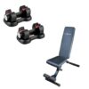 P1400 Weight Bench and 11kg Adjustable Dumbbells