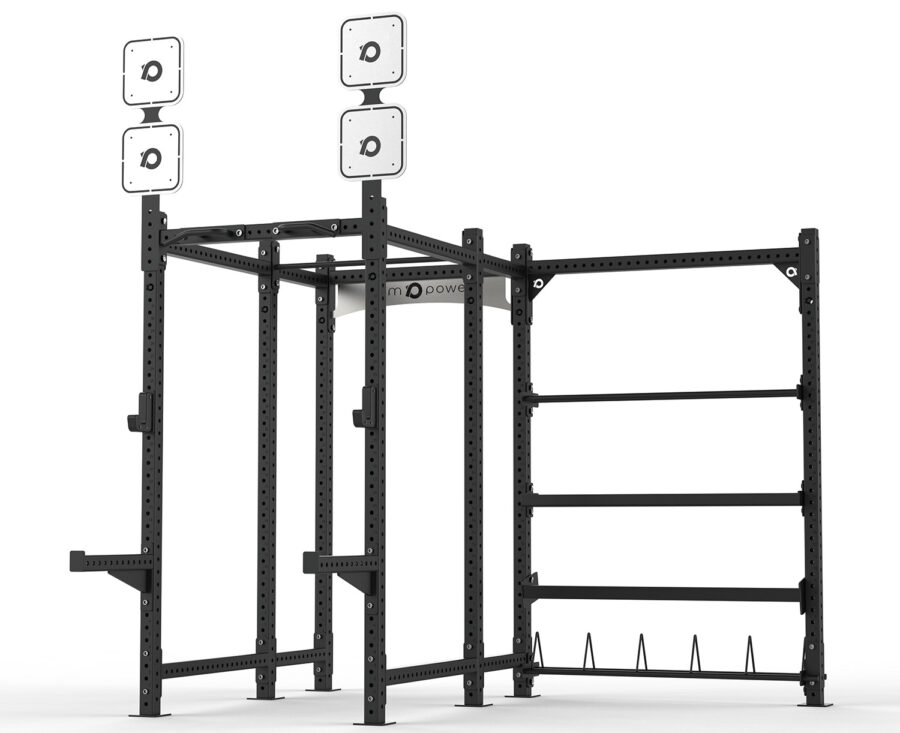 Wall Ball Targets on Home Gym Squat Rack