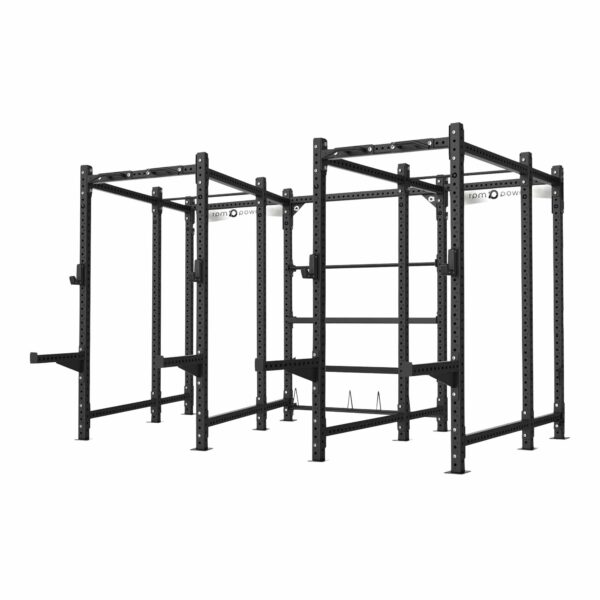 Power Squat Rig with J-Hooks, Spotter Arms and Weight Plate Storage