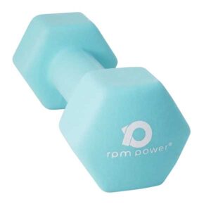 Single blue 2kg neoprene dumbbell