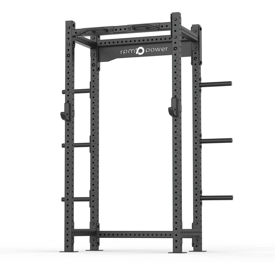 Commercial Grade Half Rack with J-Hooks, Pull Up Bar & Weight Plate Pegs