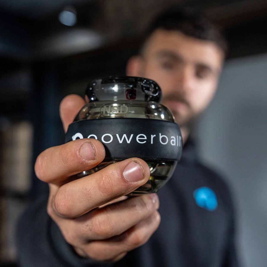 Man with Powerball Gyroscope