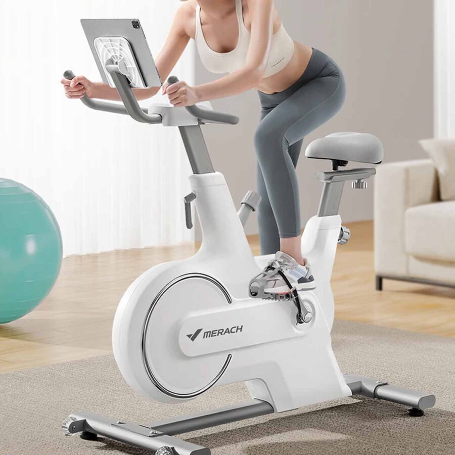 Woman on Indoor Spin Bike