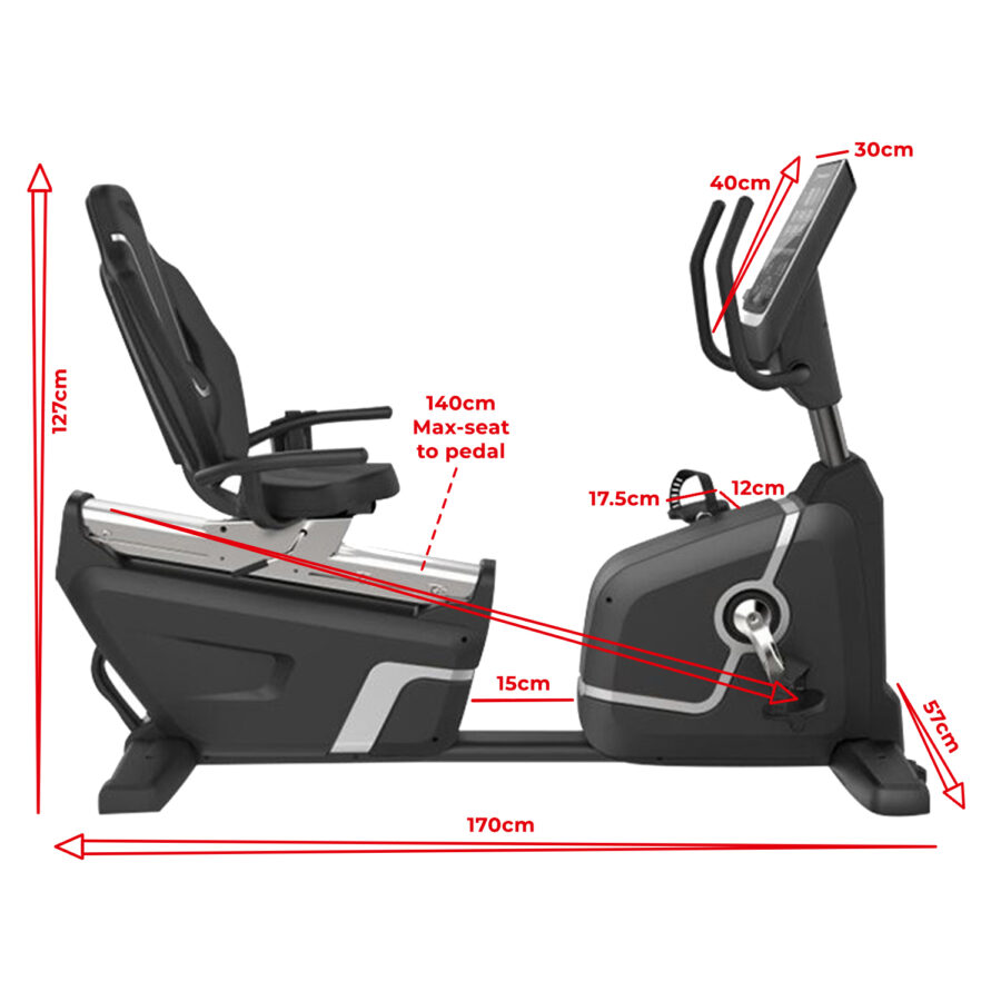 Recumbent bike elite with dimensions