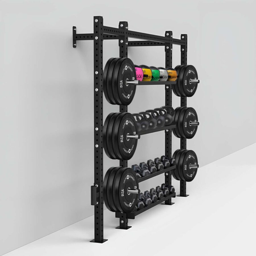 Storage Rack with Weight Plates, Dumbbells & Wall Balls 2