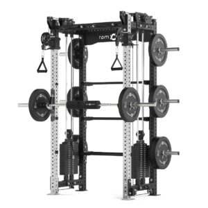 Rack with Cable Machine, Pull-Up Bar, Weight Plates, Olympic Barbell & Weight