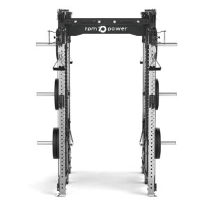 Double Squat Rack with Stainless Steel Uprights, Cable Machine, Pull-Up Bar, Weight Plates & J-Hooks