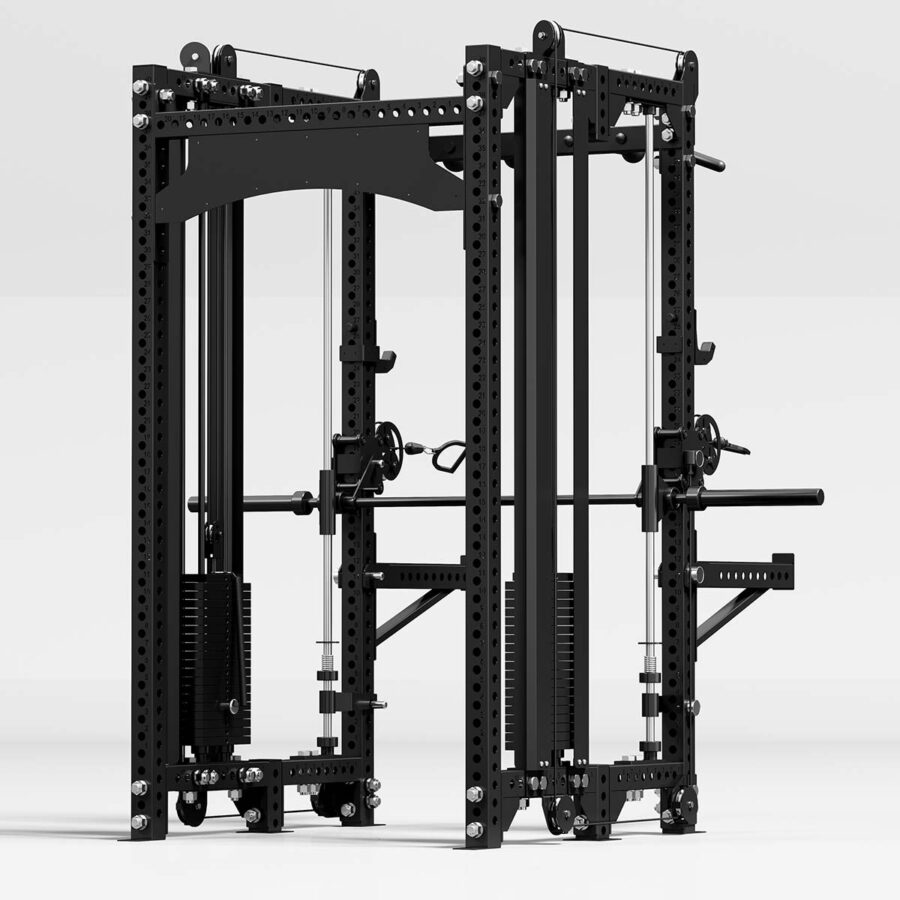 Multi-Gym with Cable Machine, Cable Crossover, Pull-Up Bar and Smith Rail
