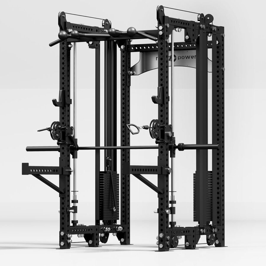 Multi-Gym with Cable Machine, Cable Crossover, Pull-Up Bar and Smith Rail
