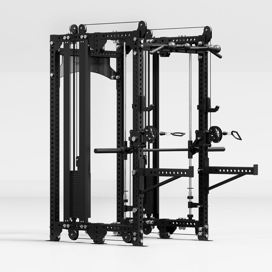 Multi-Gym with Cable Machine, Cable Crossover, Pull-Up Bar and Smith Rail