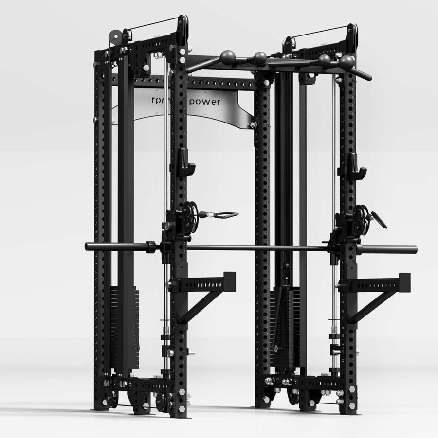Multi-Gym with Cable Machine, Cable Crossover, Pull-Up Bar and Smith Rail