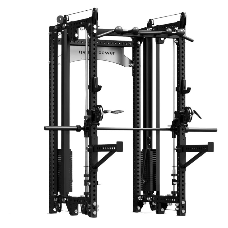 Multi-Gym with Cable Machine, Cable Crossover, Pull-Up Bar and Smith Rail