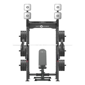 Half Rack with Weight Plates, Weight Bench, Wall Ball Targets, Pull-Up Bar, Jammer Arms