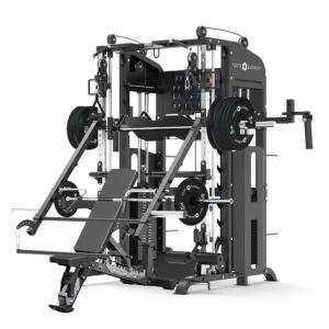 Multi-Gym with Weight Bench, Weight Plates, Barbell, Smith Rail & Cable Machine
