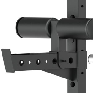 Crossover Rack Spotter Arms With Lat Pull Down Support