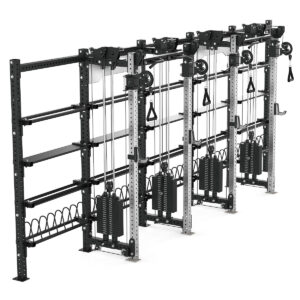 Cable Machine Power rack with Bumper Plate Storage, Pull-Up Bar & Slam Ball Storage