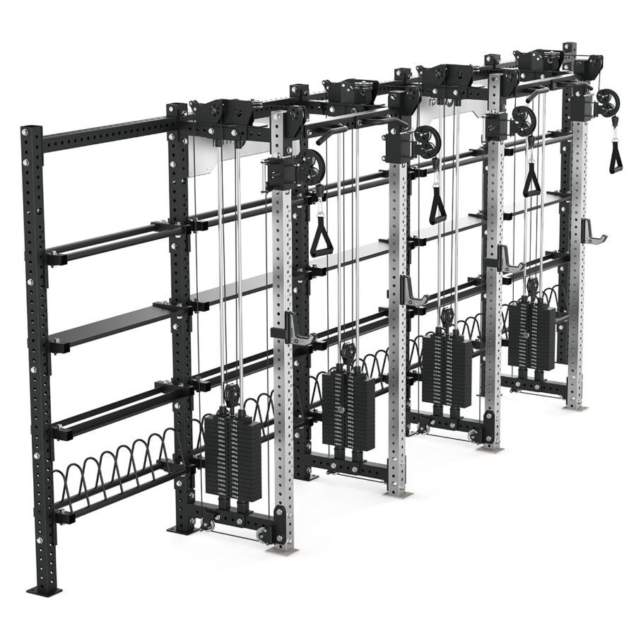 Cable Machine Power rack with Bumper Plate Storage, Pull-Up Bar & Slam Ball Storage