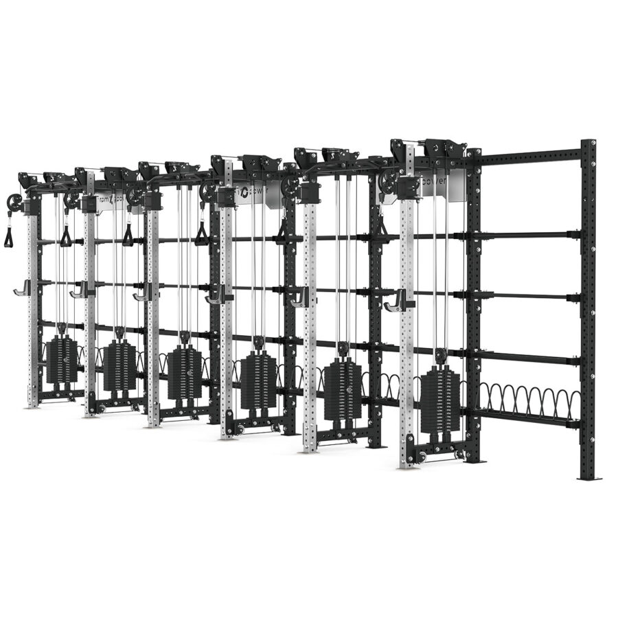 Cable Machine Power rack with Bumper Plate Storage, Pull-Up Bar & Slam Ball Storage