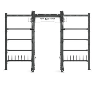 Cable Machine Power rack with Bumper Plate Storage, Pull-Up Bar & Slam Ball Storage