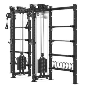 Cable Machine Power rack with Bumper Plate Storage, Pull-Up Bar & Slam Ball Storage