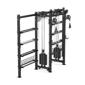 Cable Machine Power rack with Bumper Plate Storage, Pull-Up Bar & Slam Ball Storage