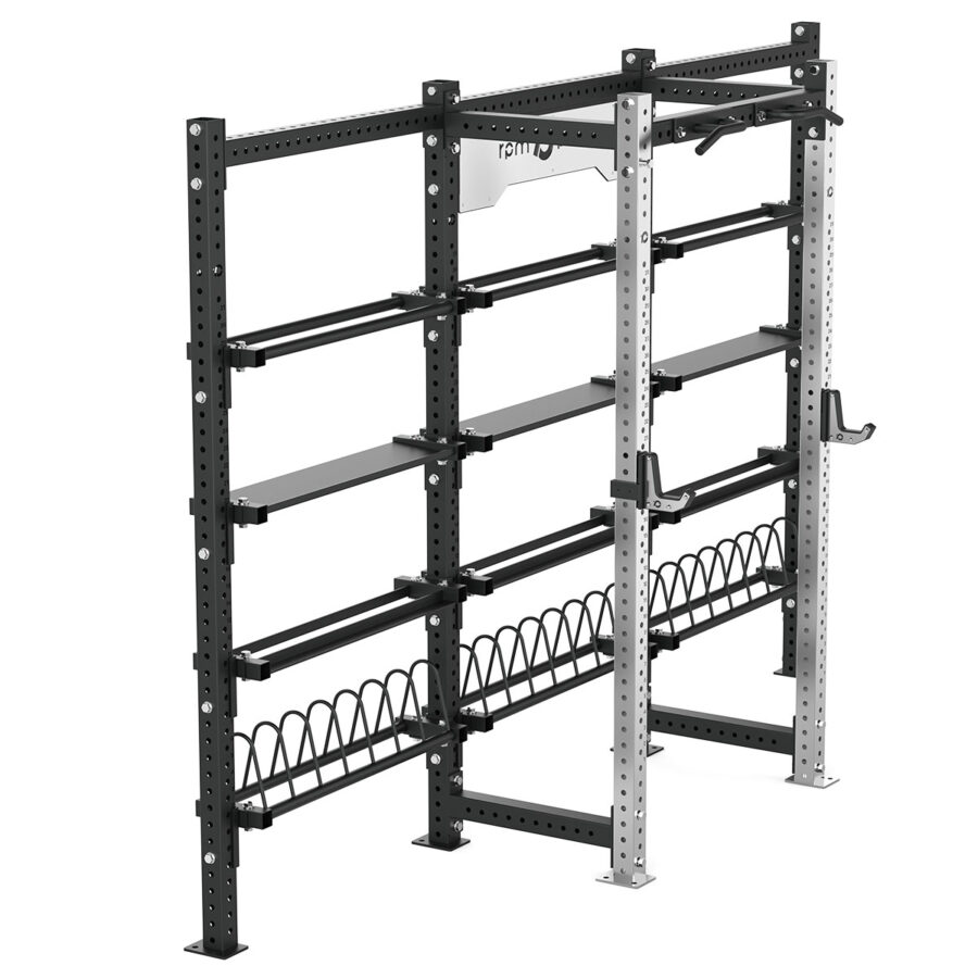 Cable Machine Power rack with Bumper Plate Storage, Pull-Up Bar & Slam Ball Storage