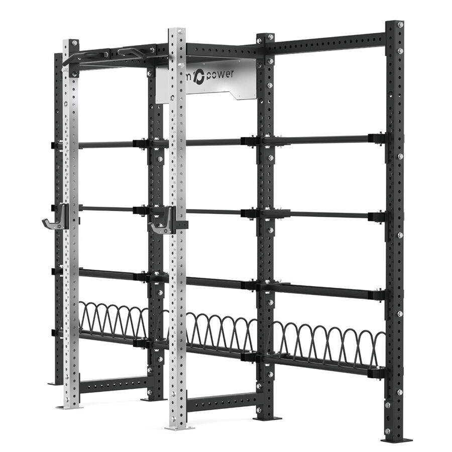Cable Machine Power rack with Bumper Plate Storage, Pull-Up Bar & Slam Ball Storage