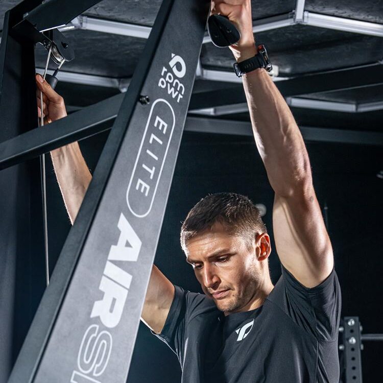 Hyrox athlete Sean Noble using RPM Power Air Ski